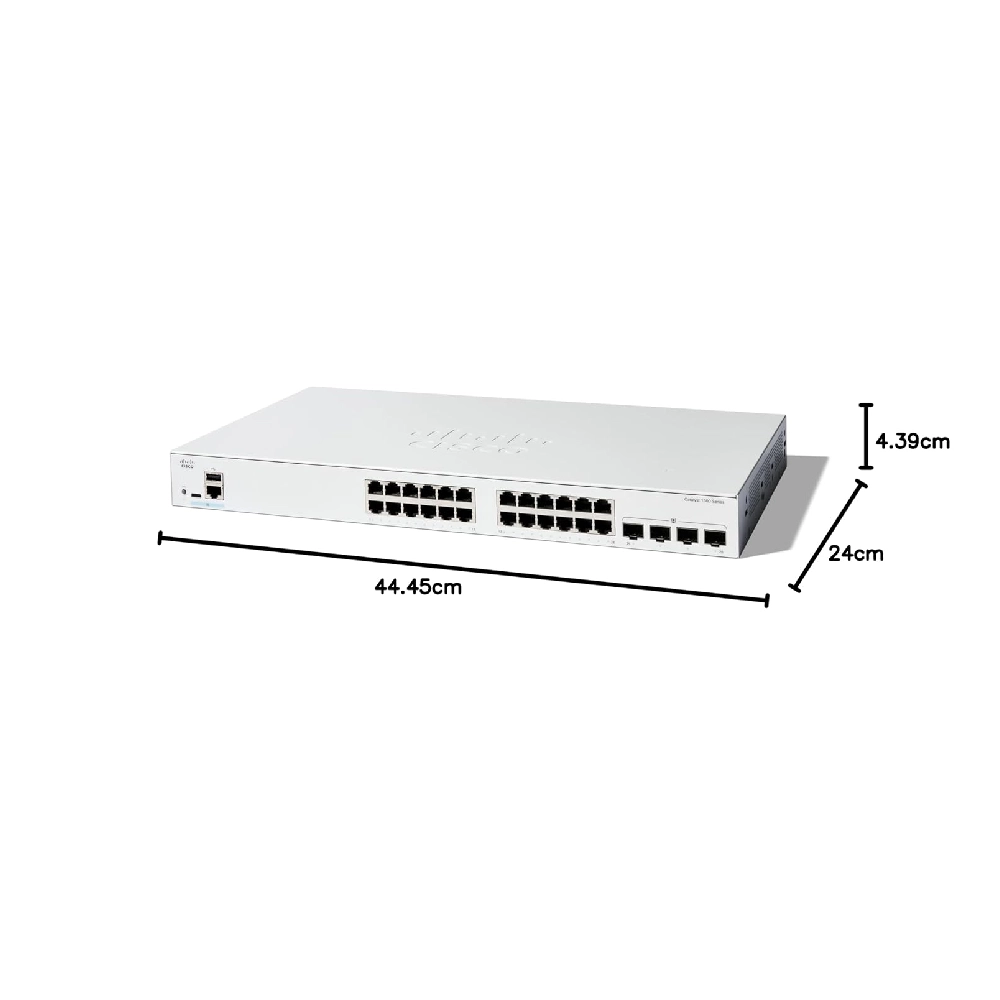Cisco Catalyst Managed Switch, 24 Port GE, 4x1GE SFP (C1300-24T-4G) view 3